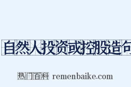 自然人投资或控股造句是什么意思的图片